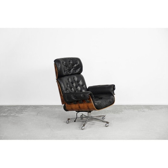 Image 1 of Vintage leren en gebogen houten fauteuil van Martin Stoll voor Stoll Giroflex, jaren 1960