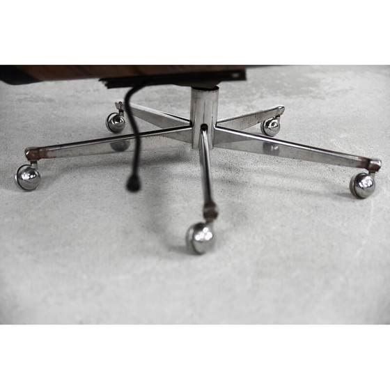 Image 1 of Vintage leren en gebogen houten fauteuil van Martin Stoll voor Stoll Giroflex, jaren 1960