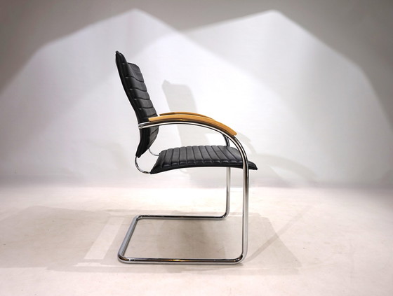 Image 1 of Thonet S74 leren eetkamerstoel van Josef Gorica, 1990