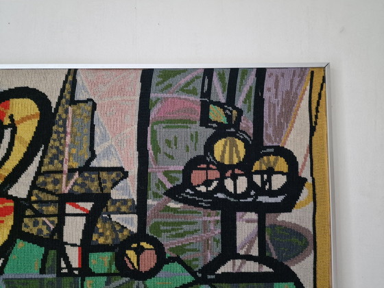 Image 1 of Vintage kubistisch Picasso wandtapijt/schilderij