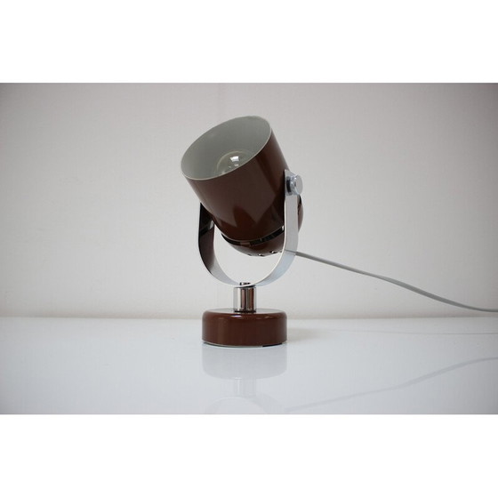 Image 1 of Vintage metalen en chromen wandlamp van Stanislav Indra voor Combi, Tsjecho-Slowakije 1970
