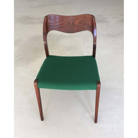Image 1 of Set van 4 Scandinavische vintage stoelen in rozenhout, 1950