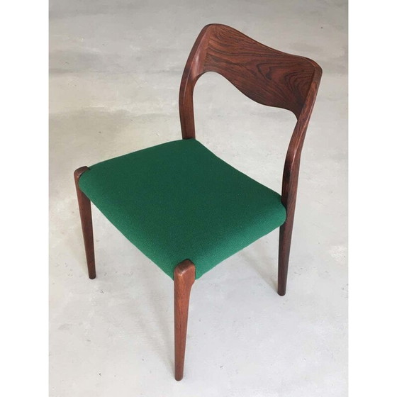 Image 1 of Set van 4 Scandinavische vintage stoelen in rozenhout, 1950