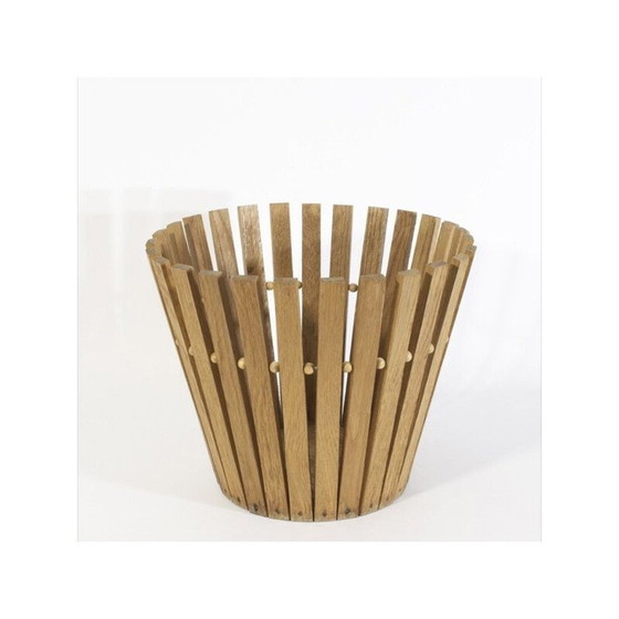 Image 1 of Scandinavische vintage houten mand, 1960
