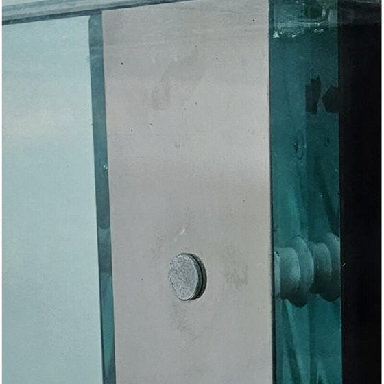 Image 1 of Vintage "Vaso" tafel in glas en chroom door Pierangelo Gallotti voor Gallotti en Radice, 1980