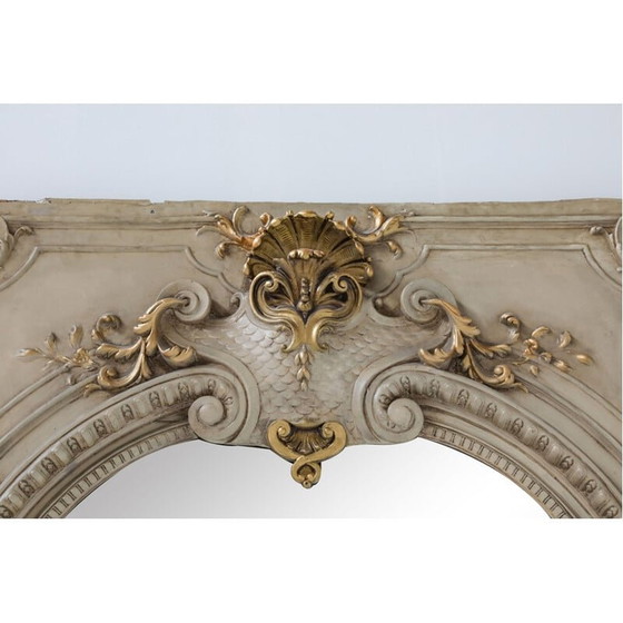 Image 1 of Vintage spiegel op standaard met vergulde houten lijst, 1950