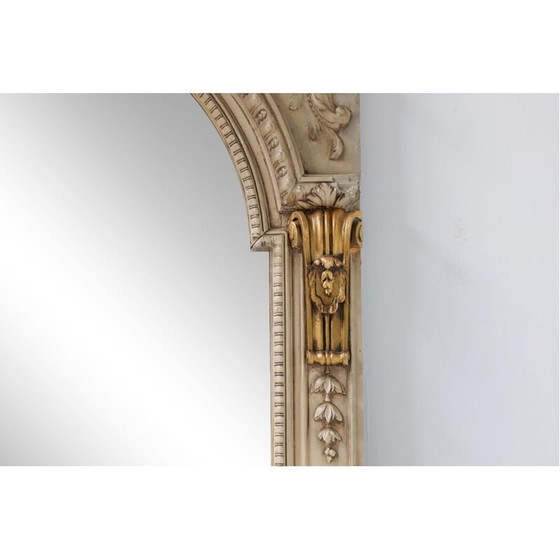 Image 1 of Vintage spiegel op standaard met vergulde houten lijst, 1950