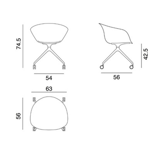 Image 1 of ARPER Duna 02 fauteuil op wielen in lichtgrijs Kvard Wol van Studio LAM