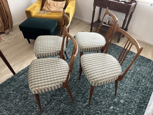 4 Mid Century Eetkamerstoelen