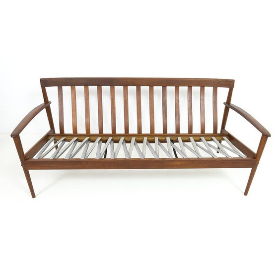 Image 1 of Deense vintage teakhouten bank van Grete Jalk voor Poul Jeppesen