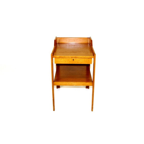 Image 1 of Vintage teak en beuken nachtkastje van C.A. Acking, Zweden, 1960