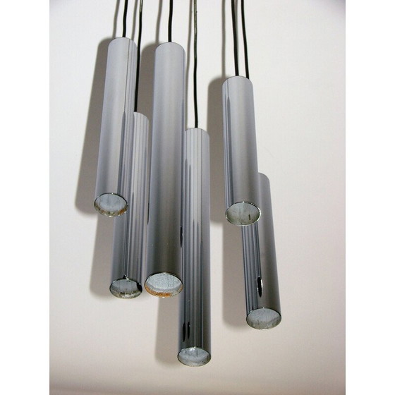 Image 1 of Vintage Cascade verchroomd stalen hanglamp, 1970