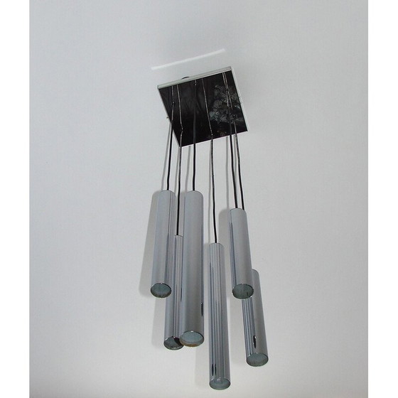 Image 1 of Vintage Cascade verchroomd stalen hanglamp, 1970