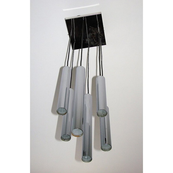 Image 1 of Vintage Cascade verchroomd stalen hanglamp, 1970