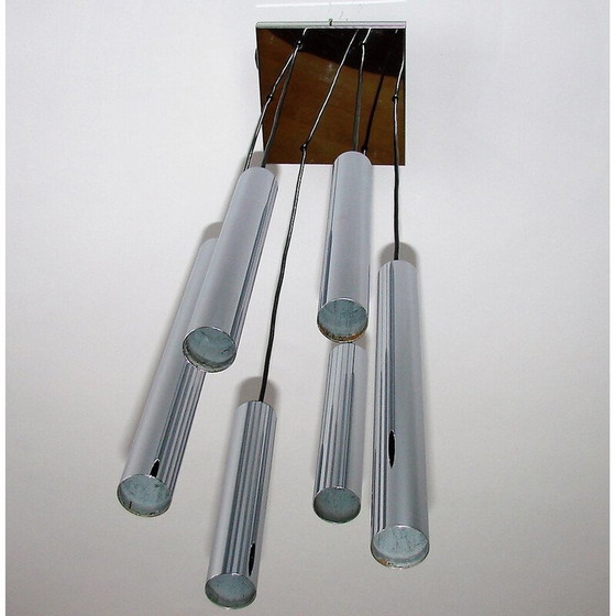 Image 1 of Vintage Cascade verchroomd stalen hanglamp, 1970