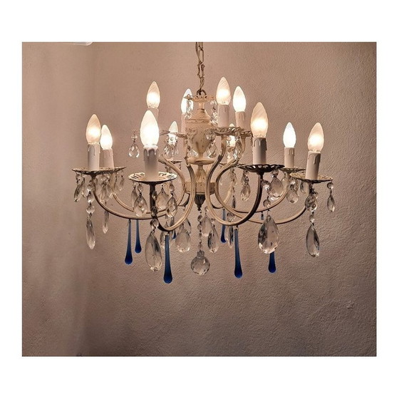 Image 1 of Vintage Italiaanse kroonluchter van Murano glas