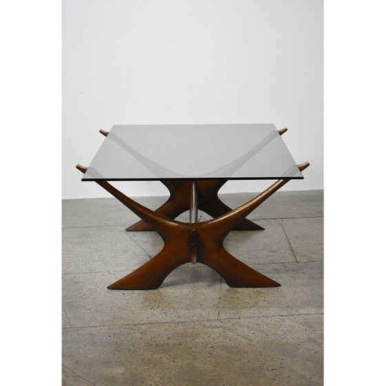 Image 1 of Vintage Condor salontafel in teak en glas van Fredrik Schriever-Abeln voor Örebro Glas, Zweden 1960