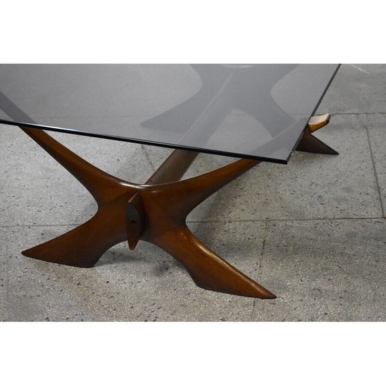 Image 1 of Vintage Condor salontafel in teak en glas van Fredrik Schriever-Abeln voor Örebro Glas, Zweden 1960
