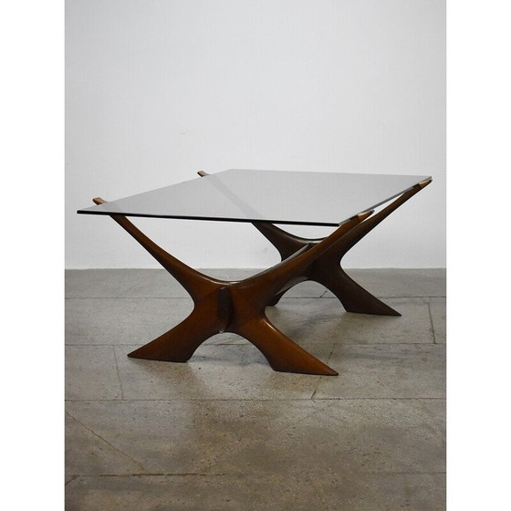 Image 1 of Vintage Condor salontafel in teak en glas van Fredrik Schriever-Abeln voor Örebro Glas, Zweden 1960