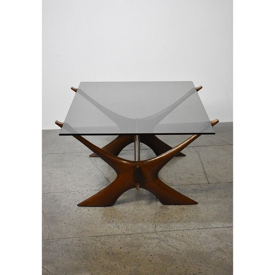 Image 1 of Vintage Condor salontafel in teak en glas van Fredrik Schriever-Abeln voor Örebro Glas, Zweden 1960