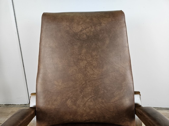 Image 1 of Gestoffeerde fauteuil in Skai uit de jaren 60