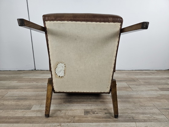 Image 1 of Gestoffeerde fauteuil in Skai uit de jaren 60