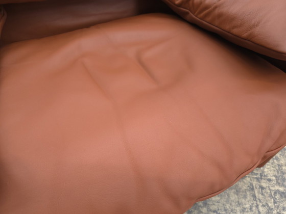 Image 1 of Cassina Maralunga fauteuil Donker cognac Design fauteuil Leren fauteuil