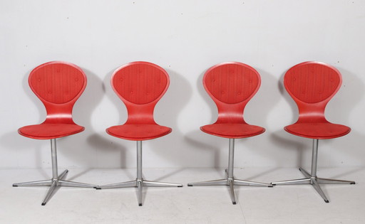 Set van 4 Space Age draaistoelen, Duitsland, jaren 70