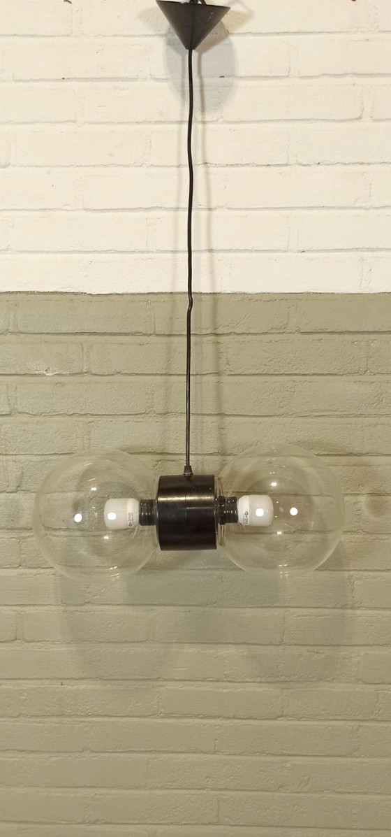 Image 1 of Vintage dubbele bol hanglamp