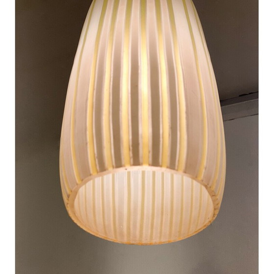 Image 1 of Vintage geel glazen hanglamp, Italië 1960
