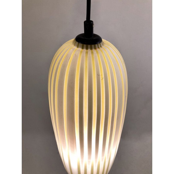 Image 1 of Vintage geel glazen hanglamp, Italië 1960