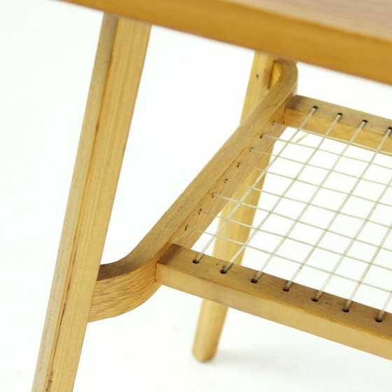 Image 1 of Vintage salontafel met plastic net, Tsjecho-Slowakije 1960