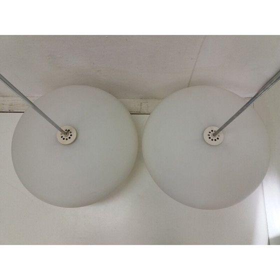 Image 1 of Vintage verchroomde metalen kroonluchter van Napako, Tsjecho-Slowakije 1970