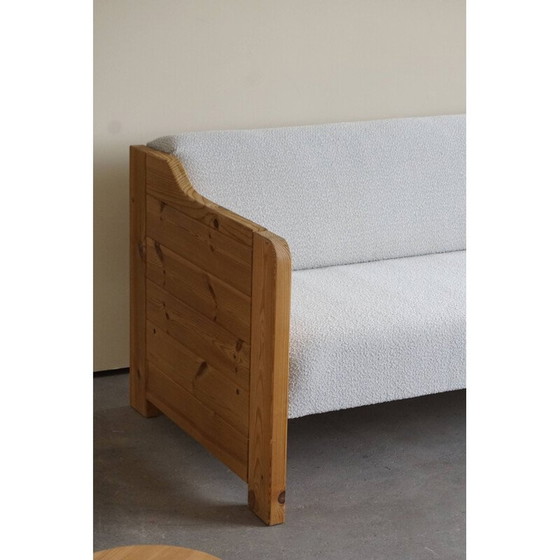 Image 1 of Mid century Deens daybed van massief grenen en wol, jaren 1980