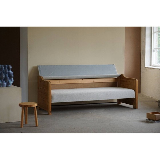 Image 1 of Mid century Deens daybed van massief grenen en wol, jaren 1980