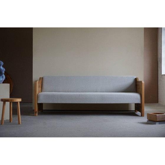 Image 1 of Mid century Deens daybed van massief grenen en wol, jaren 1980