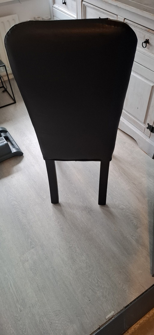 2X Echt Lederen Bijzet Stoelen Zgan