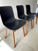 3x Vitra HAL wood stoelen