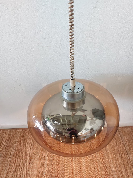 Image 1 of Space Age Hanglamp 70S Plexiglas / Chroom Herda