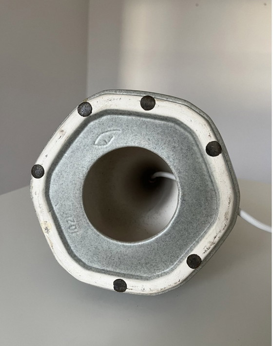 Image 1 of Søholm Einar Johansen Keramische Tafellamp/Lampvoet, Hazenbontglazuur, Vintage, Handgemaakt 1960S