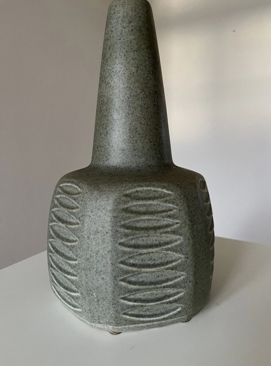 Image 1 of Søholm Einar Johansen Keramische Tafellamp/Lampvoet, Hazenbontglazuur, Vintage, Handgemaakt 1960S