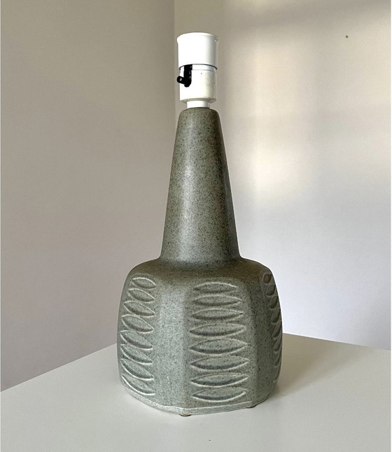 Image 1 of Søholm Einar Johansen Keramische Tafellamp/Lampvoet, Hazenbontglazuur, Vintage, Handgemaakt 1960S