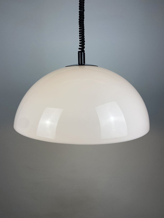 Image 1 of Vintage witte plexiglas/acryl hanglamp van Gepo Amsterdam Xl 1975