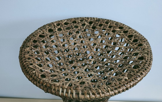 Image 1 of Vintage Jaren 60-70 Rotan Diabolo Kruk /Plantentafel