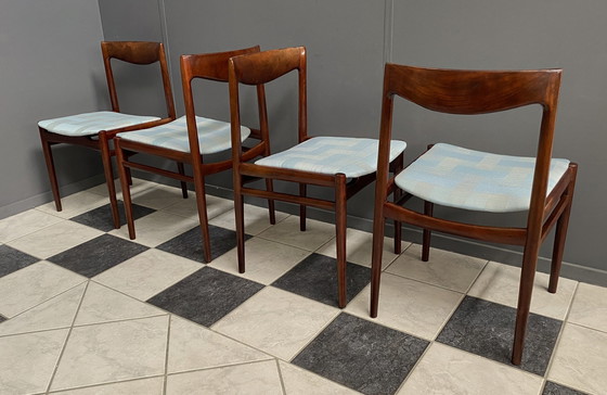 Image 1 of set van 4 palissander Lubke eetkamerstoelen 1960