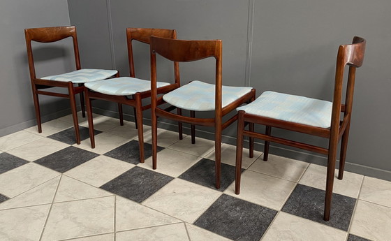 Image 1 of set van 4 palissander Lubke eetkamerstoelen 1960