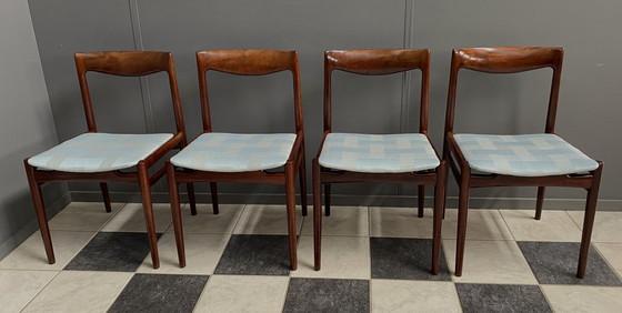 Image 1 of set van 4 palissander Lubke eetkamerstoelen 1960