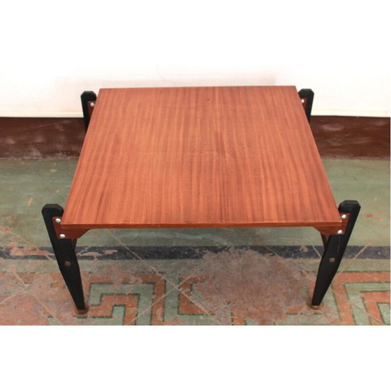 Image 1 of Vitnage Scandinavische salontafel met mahoniehouten blad, 1950