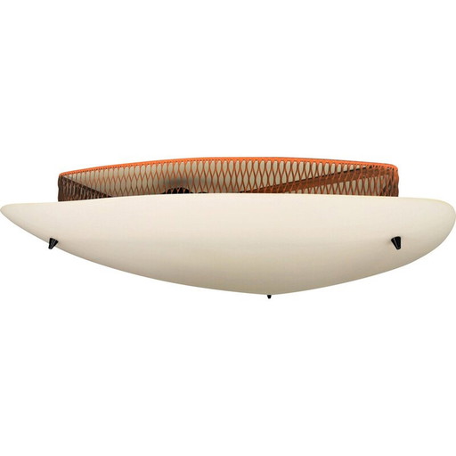 Vintage metalen "vlieger" plafondlamp, 1950