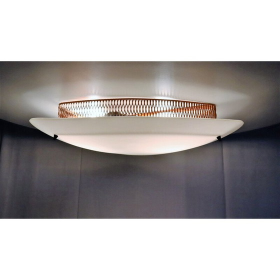 Image 1 of Vintage metalen "vlieger" plafondlamp, 1950